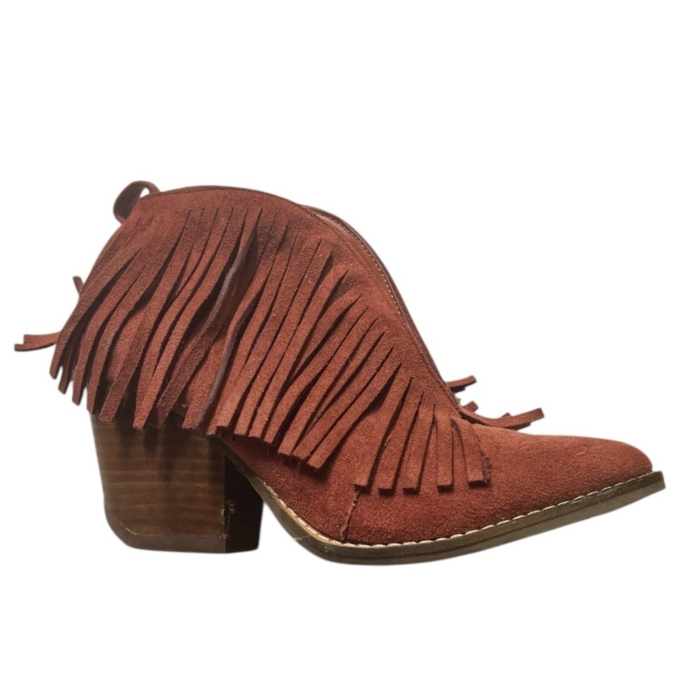 Fringe Suede Ankle Boots - Picture 1 of 6
